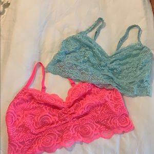 VS PINK bra-lets - hot pink and blue